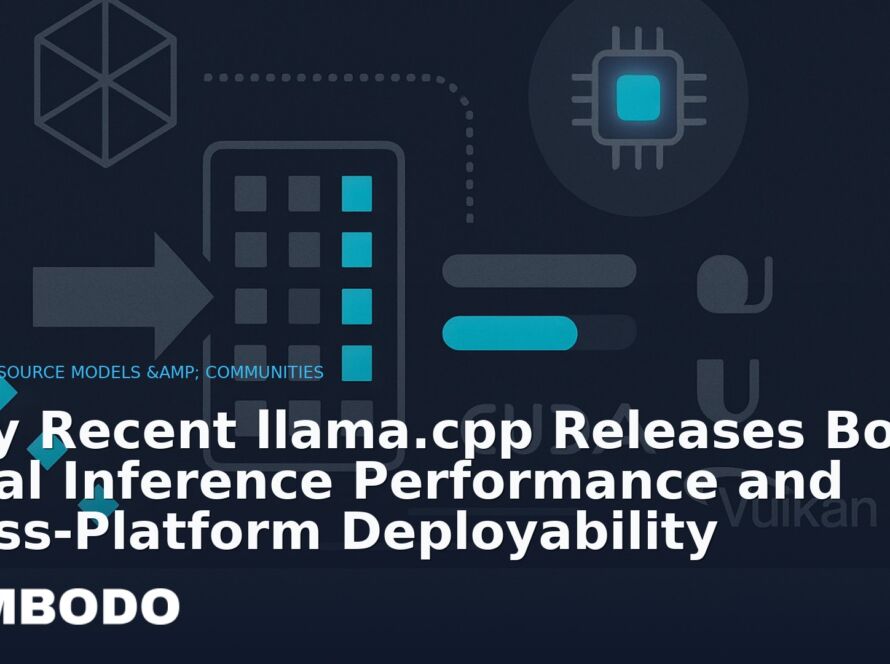 Illustration for the Kimbodo News & Research briefing “Why Recent llama.cpp Releases Boost Local Inference Performance and Cross‑Platform Deployability” (Open-Source Models & Communities).