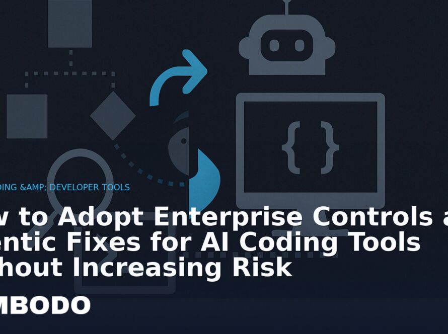 Illustration for the Kimbodo News & Research briefing “How to Adopt Enterprise Controls and Agentic Fixes for AI Coding Tools Without Increasing Risk” (AI Coding & Developer Tools).