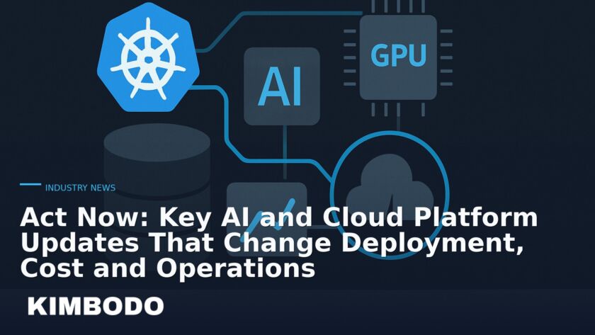 Illustration for the Kimbodo News & Research briefing “Act Now: Key AI and Cloud Platform Updates That Change Deployment, Cost and Operations” (Industry News).