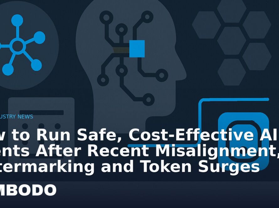 Illustration for the Kimbodo News & Research briefing “How to Run Safe, Cost‑Effective AI Agents After Recent Misalignment, Watermarking and Token Surges” (AI Industry News).