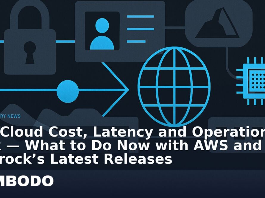 Illustration for the Kimbodo News & Research briefing “Cut Cloud Cost, Latency and Operational Risk — What to Do Now with AWS and Bedrock’s Latest Releases” (Industry News).