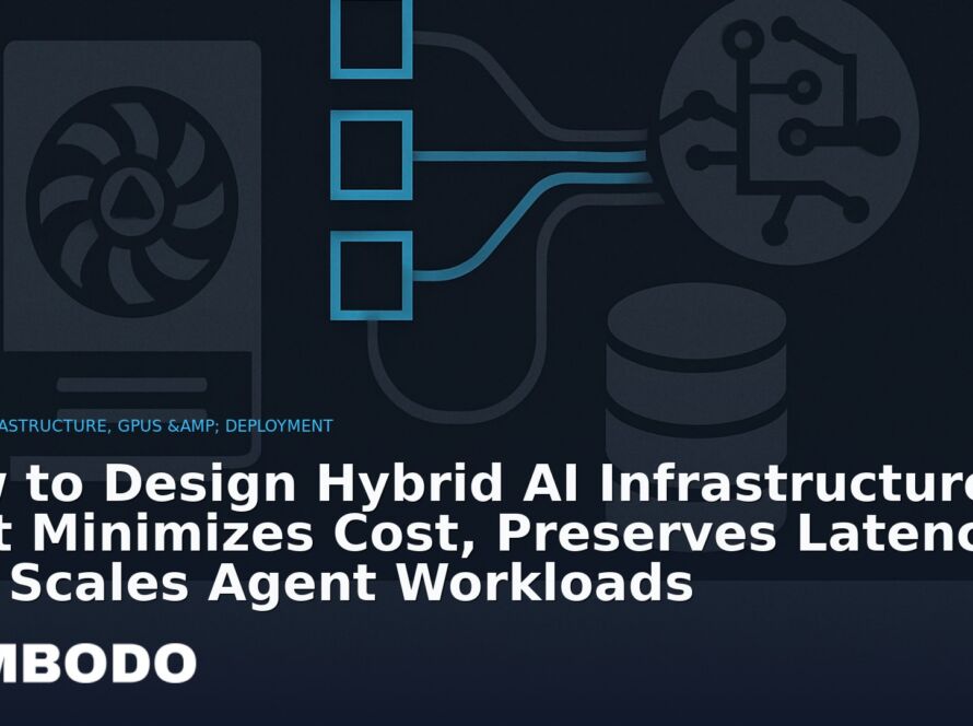 Illustration for the Kimbodo News & Research briefing “How to Design Hybrid AI Infrastructure That Minimizes Cost, Preserves Latency, and Scales Agent Workloads” (AI Infrastructure, GPUs & Deployment).