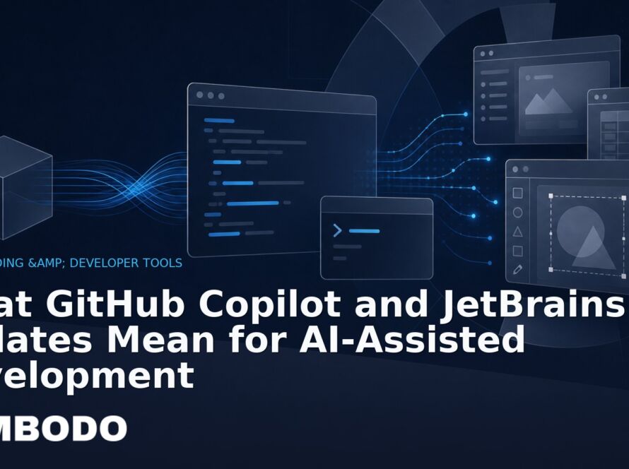 Illustration for the Kimbodo News & Research briefing “What GitHub Copilot and JetBrains Air Updates Mean for AI-Assisted Development” (AI Coding & Developer Tools).